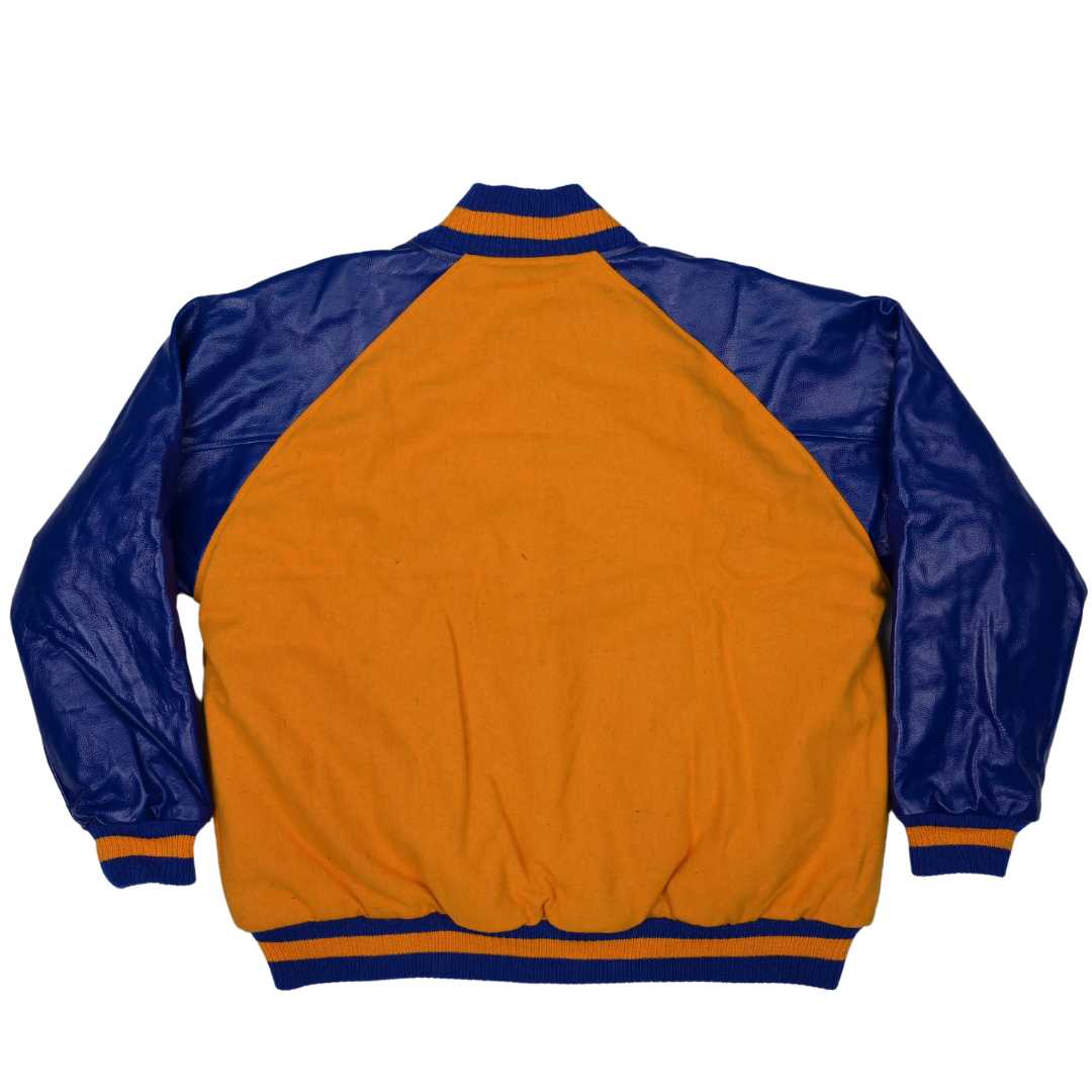 SGRho Gold Wool and Leather Letterman Jacket